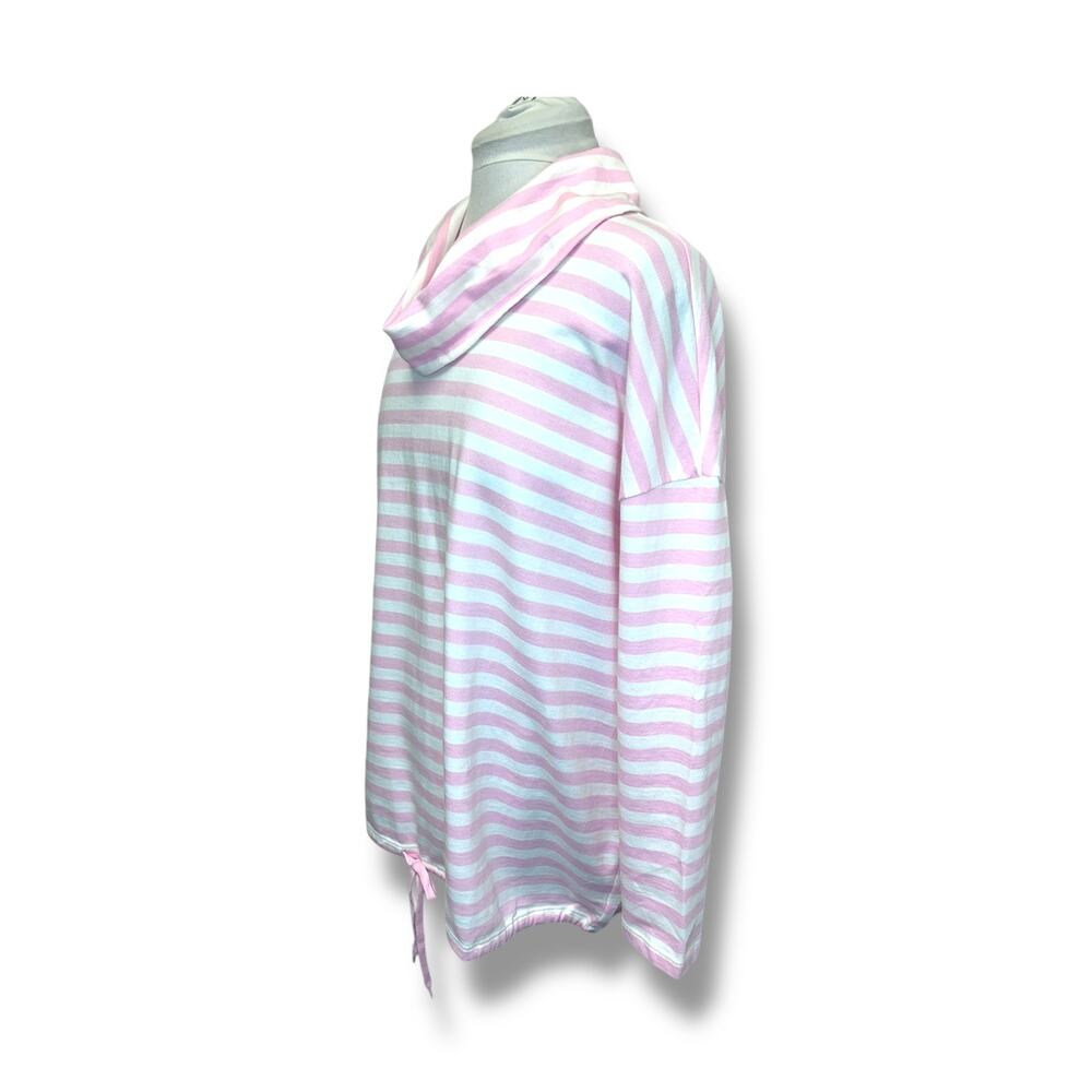 Kim Rogers Womens 3X Pink & White Striped Cowl Neck Top - Picture 4 of 11